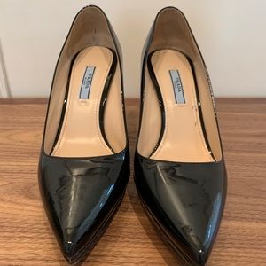 Prada black patent pump size 39.5